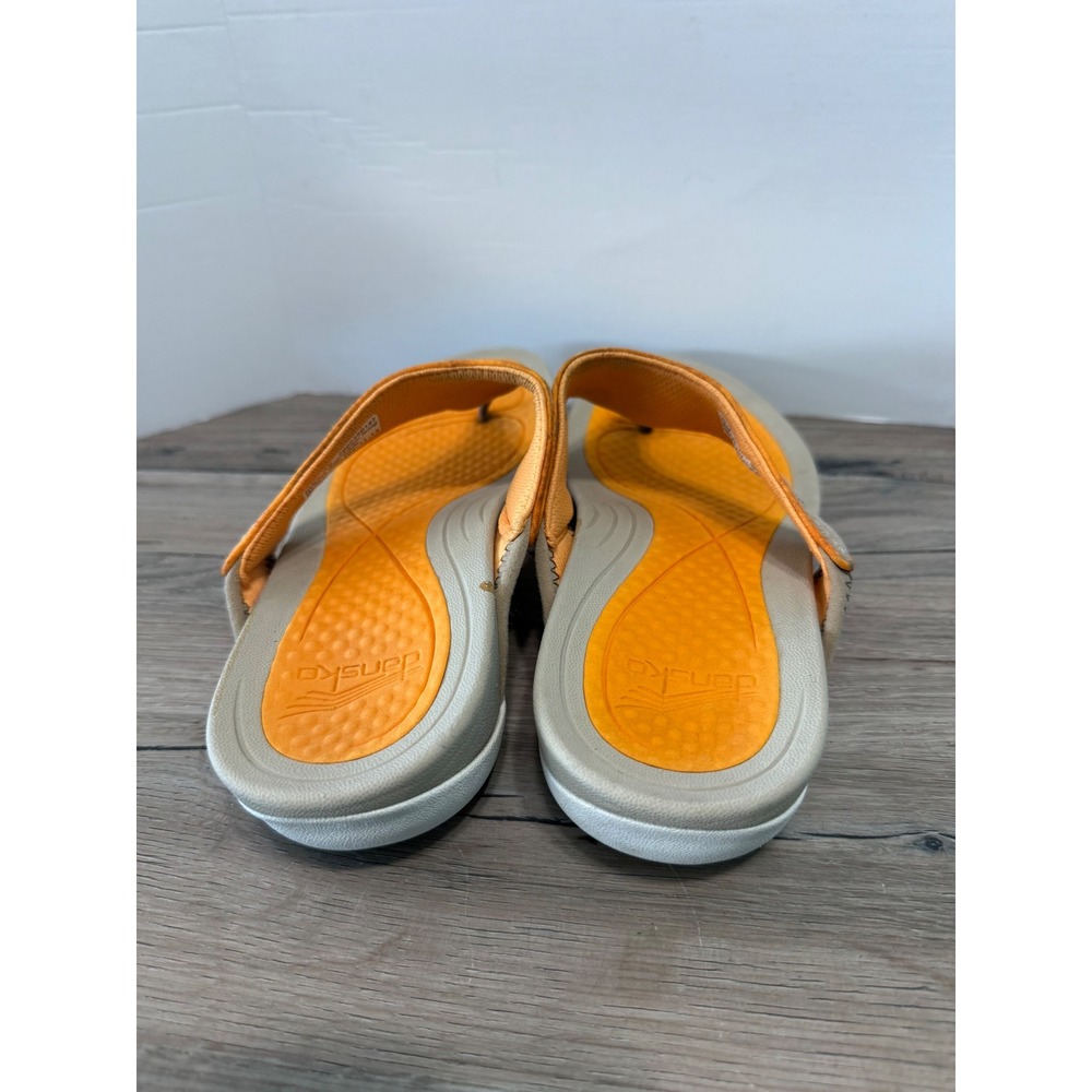 Dansko Katy Orange Tan Leather Thong Sandals Comfort Flip Flops Womens 39 - Picture 3 of 6